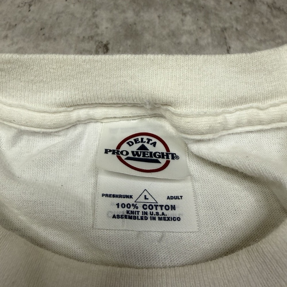 Vintage 90s Los Angeles LA Hollywood Map AOP Shirt L White Delta USA - Picture 4 of 6